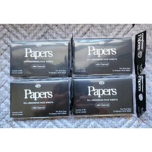 Lot Of 4 Packs Frontman Oil-Absorbung Face Sheets With Charcoal NEW, 200 Papers